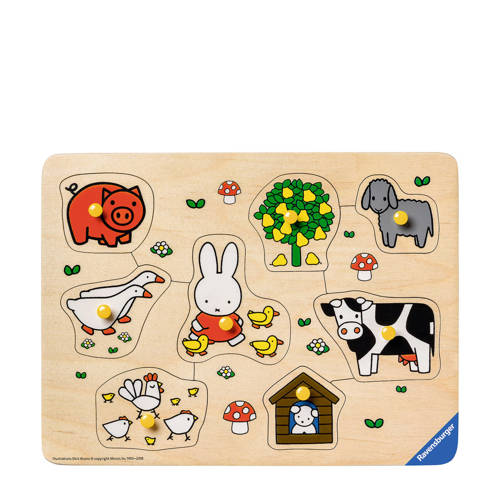 Ravensburger nijntje houten puzzel Nijntje op de boerderij 8 stukjes Vor puzzel