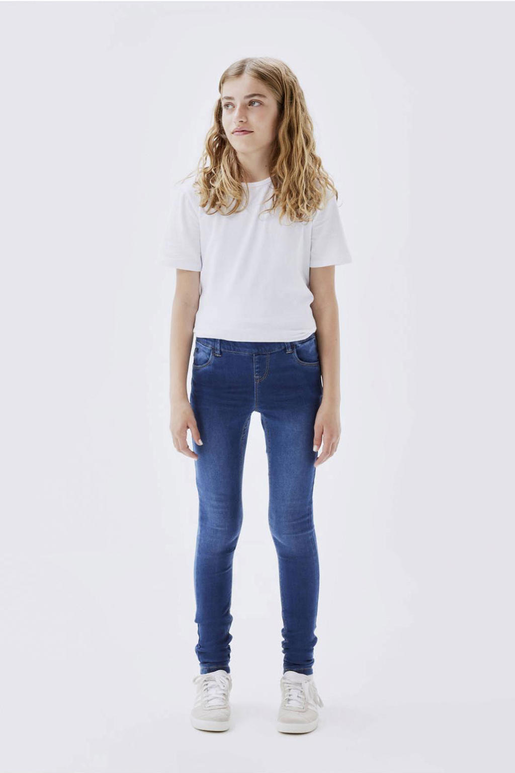 NAME IT KIDS skinny jeans NKFPOLLY dark blue denim