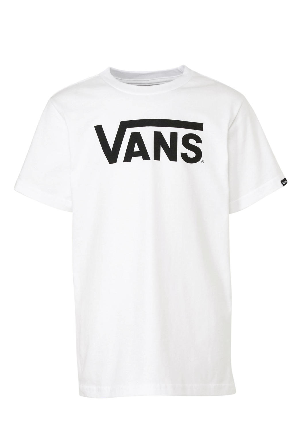 Wit en zwarte jongens T-shirt van katoen met logo dessin, korte mouwen en ronde hals