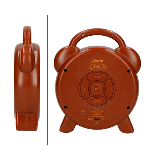 Alecto BC-100 Monkey slaaptrainer nachtlampje en wekker Bruin