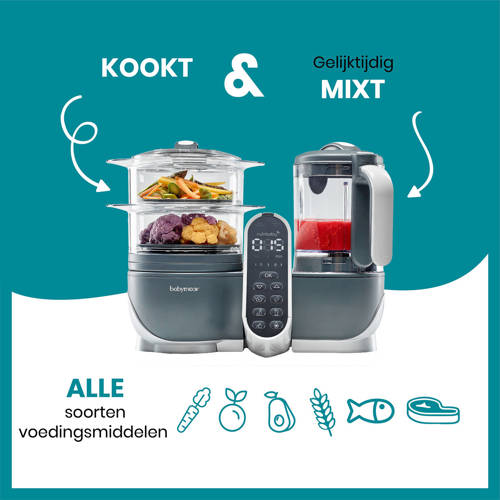 Babymoov Nutribaby(+) stoomkoker en blender industrial grey Blender stomer Grijs
