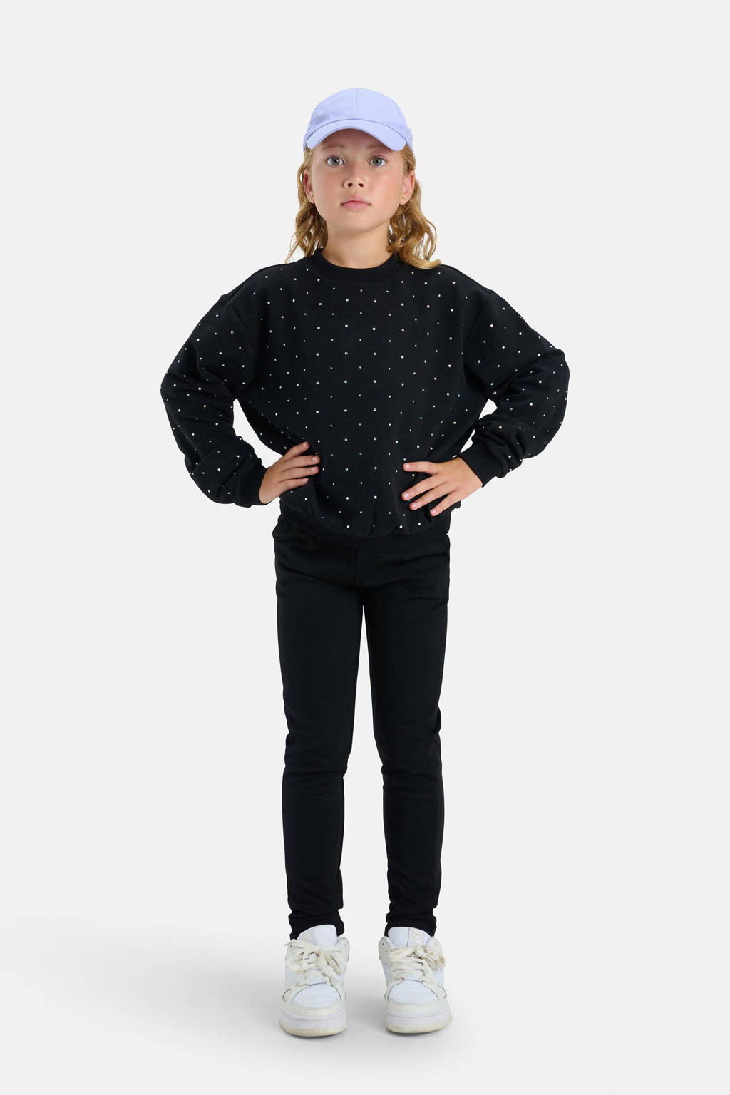 Shoeby slim fit broek Sport zwart