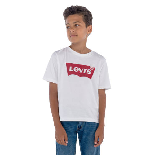 Levi's Kids T-shirt Batwing met logo wit Jongens Katoen Ronde hals Logo - maat 128 afbeelding