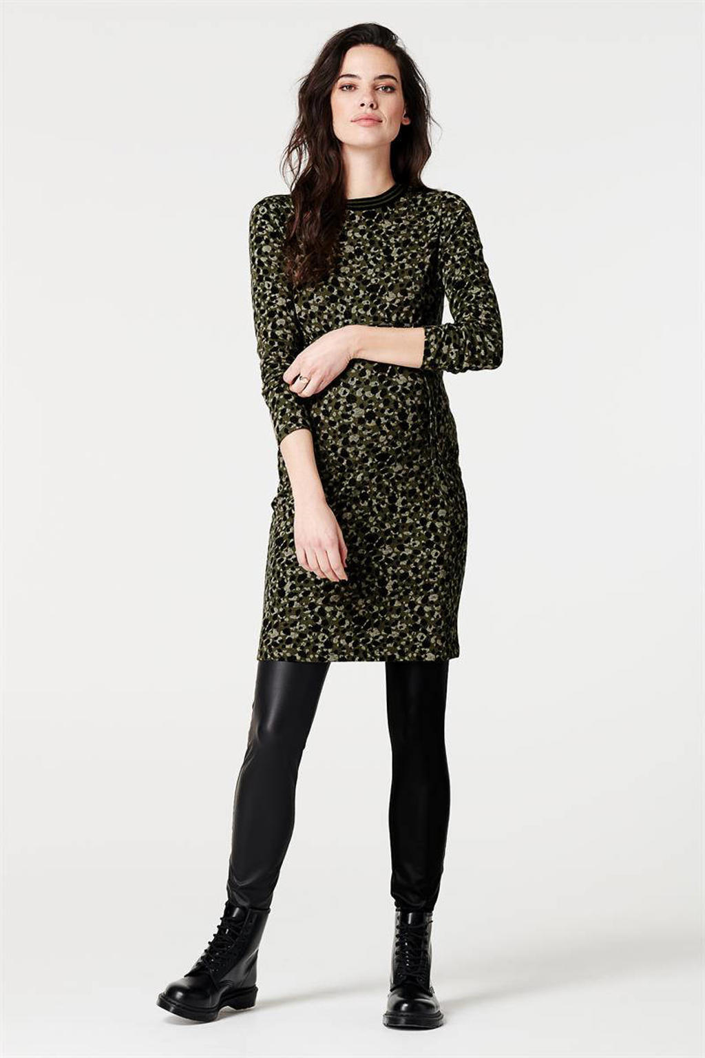 Zwarte dames Supermom coated zwangerschapslegging van polyester met skinny fit, regular waist en effen