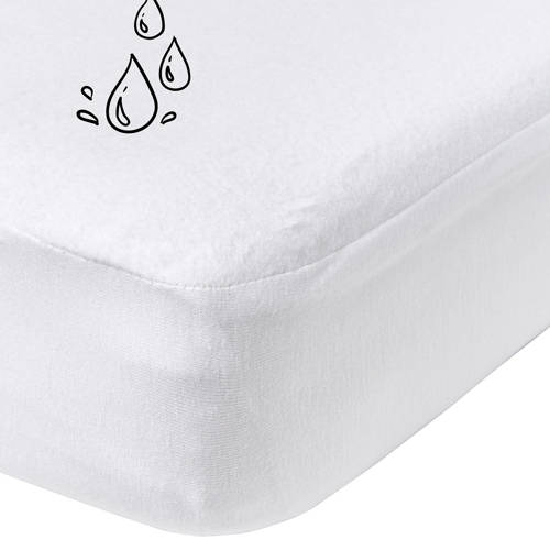 Meyco katoenen molton pu waterdicht hoeslaken 60x120 cm Kindermatrasbeschermer Wit afbeelding