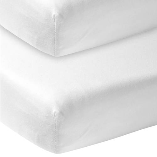 Meyco katoenen jersey hoeslaken co-sleeper 50x90 cm (set van 2) wit