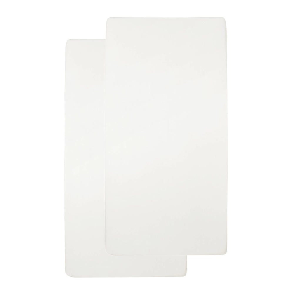 Meyco katoenen jersey hoeslaken wieg 40x80/90 cm (set van 2) offwhite