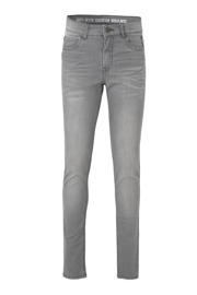 thumbnail: Grijze jongens Quapi skinny fit jeans Qjake van stretchdenim met regular waist, rits- en knoopsluiting en effen