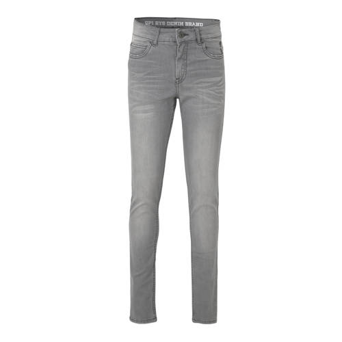Quapi skinny fit jeans Qjake grijs Jongens Stretchdenim Effen - maat 146 afbeelding