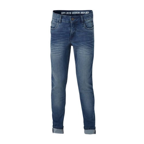 Quapi skinny fit jeans Qjake light denim Blauw Jongens Stretchdenim Effen - 104
