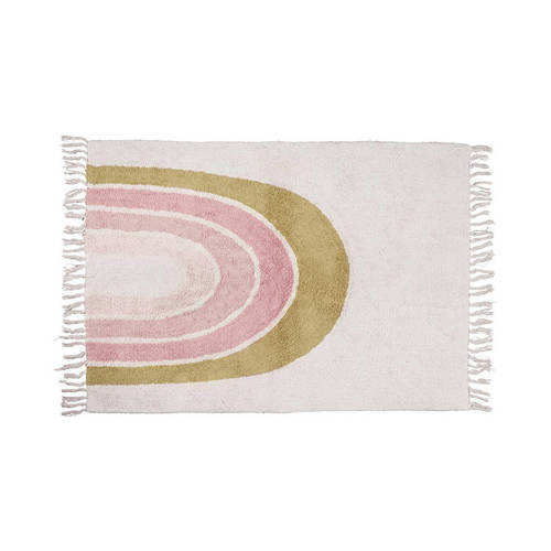 Tapis Petit kindervloerkleed Rug Rainbow (130x90 cm) Beige Meerkleurig