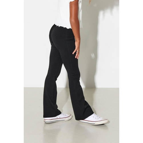KIDS ONLY flared broek KONPAIGE zwart Meisjes Viscose Effen
