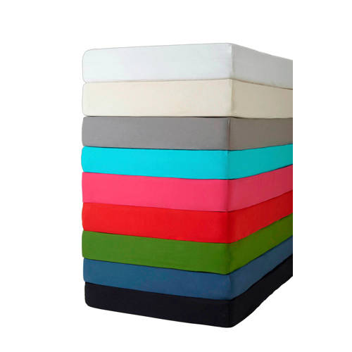 Wehkamp Home jersey ledikant hoeslaken Zwart Effen 60*120