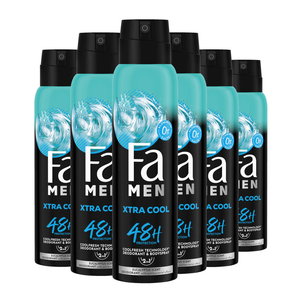 Fa Men Extreme Cool deodorant spray - 6 x 150 ml - voordeelverpakking