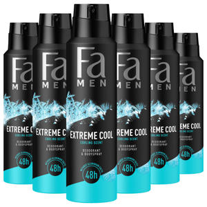 Men Extreme Cool deodorant spray - 6 x 150 ml - voordeelverpakking