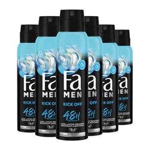 Men Perfect Wave deodorant spray - 6 x 150 ml - voordeelverpakking