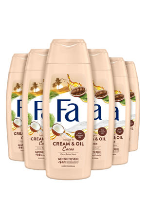 Cream&Oil Cacaobutter & Coco Oil douchegel - 6 x 250 ml - voordeelverpakking