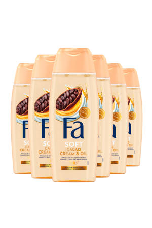 Cream&Oil Cacaobutter & Coco Oil douchegel - 6 x 250 ml - voordeelverpakking