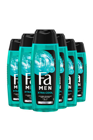 Men Extreme Cool douchegel - 6 x 250 ml - voordeelverpakking