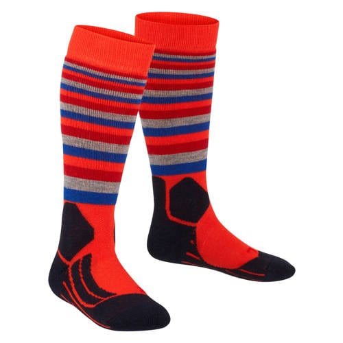 Falke Sport SK2 Stripes skikousen oranje Skisokken Jongens Meisjes Polypropyleen 23-26