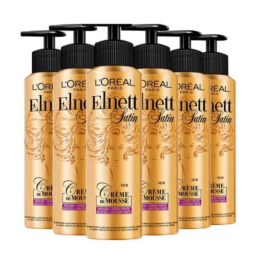 L'Oréal Paris Elnett Crème de Mousse krullen - 6x 200 ml Haarmousse