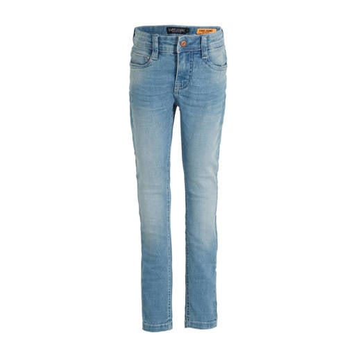 Cars skinny jeans Davis bleach used Blauw Jongens Stretchdenim Effen - 104