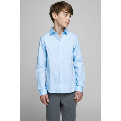 JACK & JONES JUNIOR overhemd JPRPARMA lichtblauw Jongens Katoen Klassieke kraag