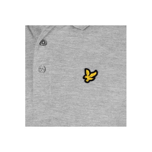 Lyle & Scott polo met logo grijs melange Jongens Katoen Klassieke kraag 104-110