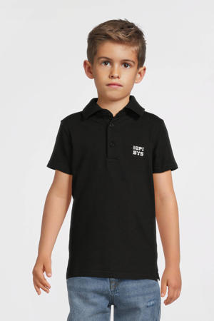 polo met tekst zwart/wit