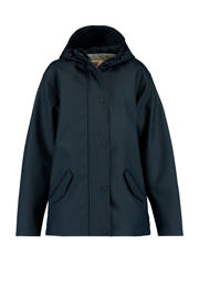 thumbnail: Blauwe meisjes America Today unisex gevoerde regenjas zomer van polyester met effen, lange mouwen, capuchon en rits- en drukknoopsluiting