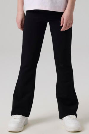 high waist flared broek NKFFRIKKALI zwart