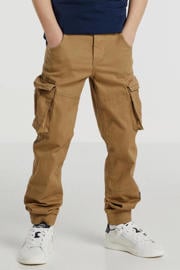 thumbnail: Bruine jongens NAME IT KIDS skinny broek Bamgo van stretchkatoen met rits- en knoopsluiting