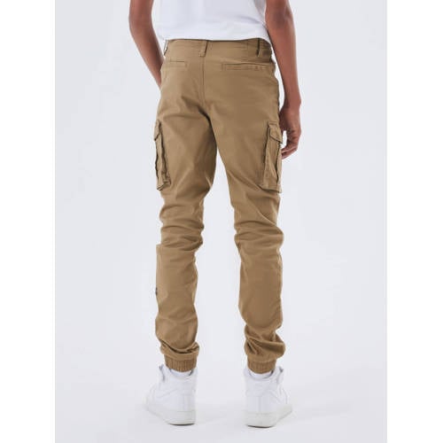 NAME IT KIDS cargobroek NITBAMGO camel Bruin Jongens Stretchkatoen Effen