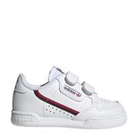 thumbnail: Witte jongens en meisjes adidas Originals Continental 80 sneakers van leer met klittenband