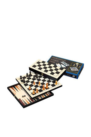 Schaak, dam en backgammon set