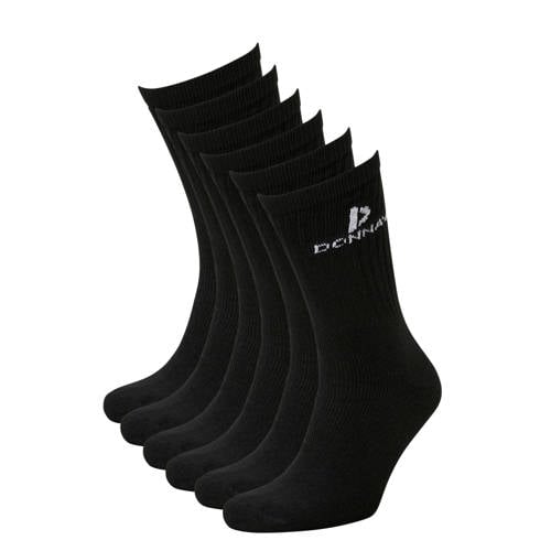Donnay sokken - set van 6 zwart Sportsokken Jongens/Meisjes Katoen Effen - 35-38
