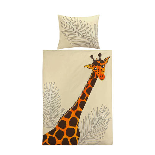 Wehkamp Home katoenen dekbedovertrek 1 persoons (140x200 cm) Beige Dierenprint