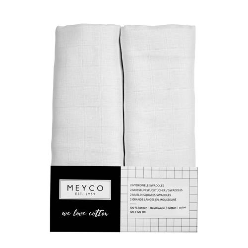 Meyco hydrofiele swaddle - set van 2 wit | Swaddle van Meyco