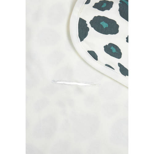 Meyco badcape Panter offwhite stone green Handdoek badcape Ecru