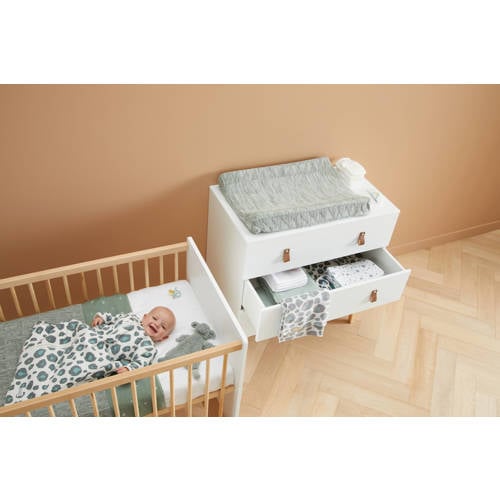 Meyco badcape Panter offwhite stone green Handdoek badcape Ecru