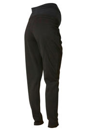 thumbnail: Zwarte dames MAMALICIOUS high waist broek van viscose met wijde pijpen, elastische tailleband en effen