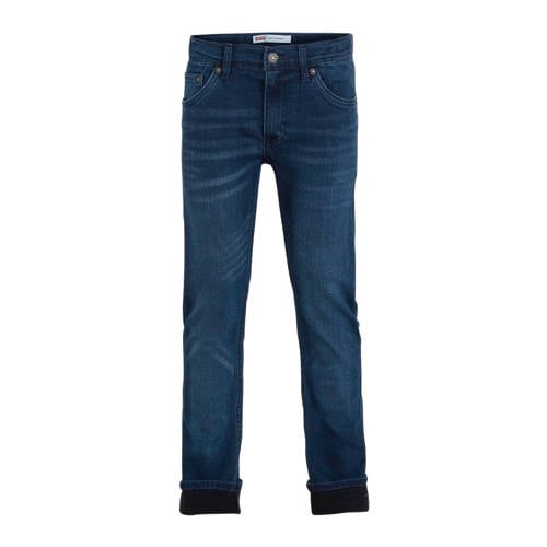Levi's Kids 510 skinny jeans dark denim Blauw Jongens Stretchdenim Effen