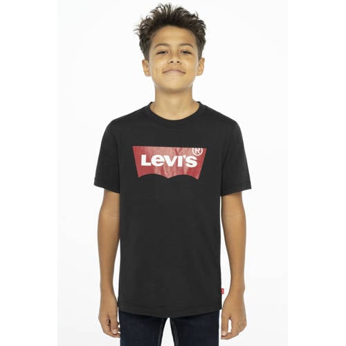 Levi's Kids T-shirt Batwing met logo zwart Jongens Katoen Ronde hals Logo - maat 104 afbeelding