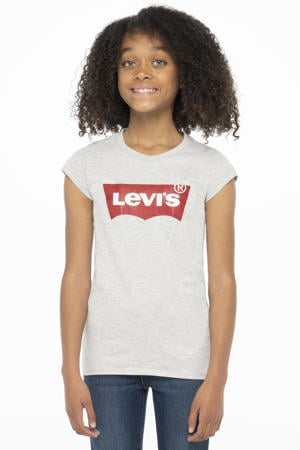 T-shirt Batwing met logo lichtgrijs