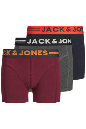 boxershort JACLICHFIELD - antraciet/rood/zwart (set van 3)
