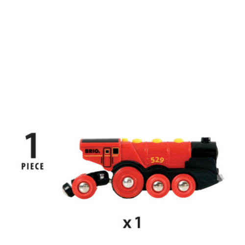 BRIO houten Rode locomotief op batterijen 33592 Speelgoedtrein