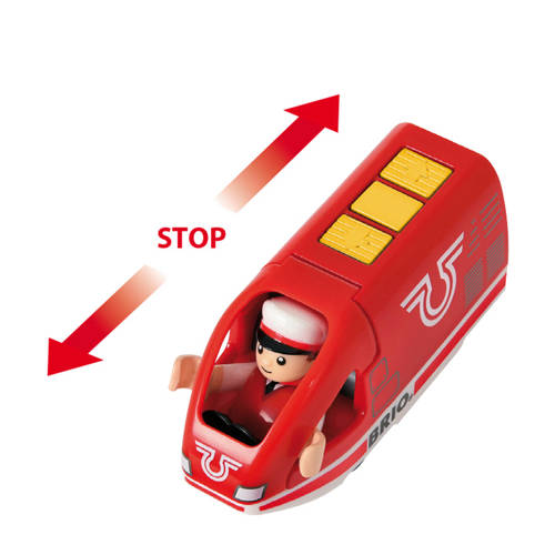 BRIO houten Oplaadbare rode passagierstrein met USB kabel 33746 Speelgoedtrein