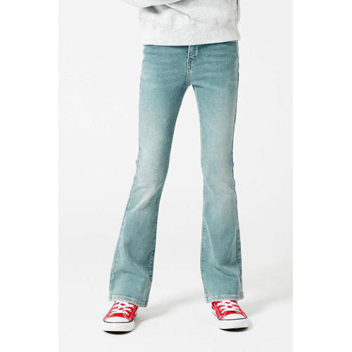America Today flared jeans Emily light denim Blauw Effen