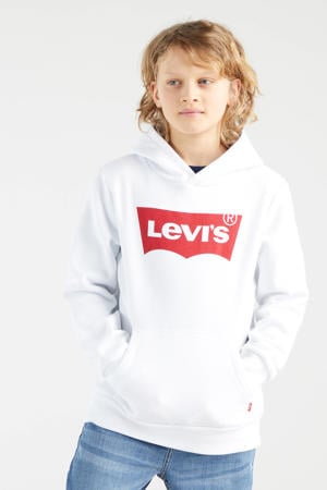 hoodie Batwing met logo wit