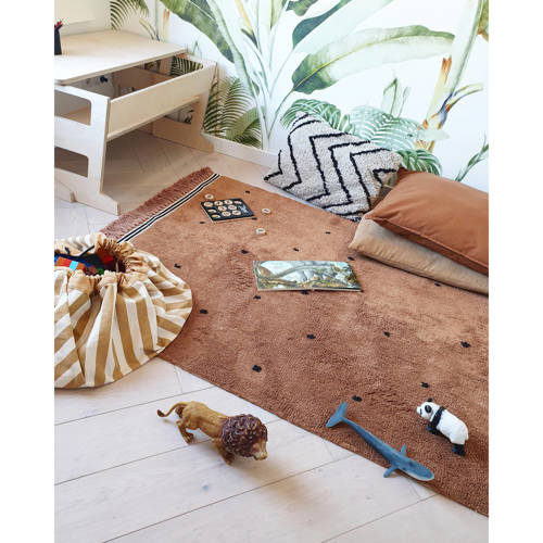 Tapis Petit kindervloerkleed Semmie (170x120 cm) Bruin Stip